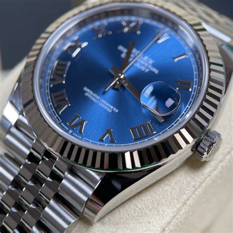 rolex nero azzurro|2021 rolex datejust 41.